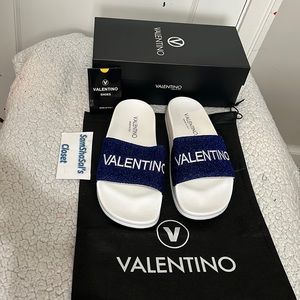 COPY - New VALENTINO Solaia Royal Blue Glittery Slides Size 39 / 6UK